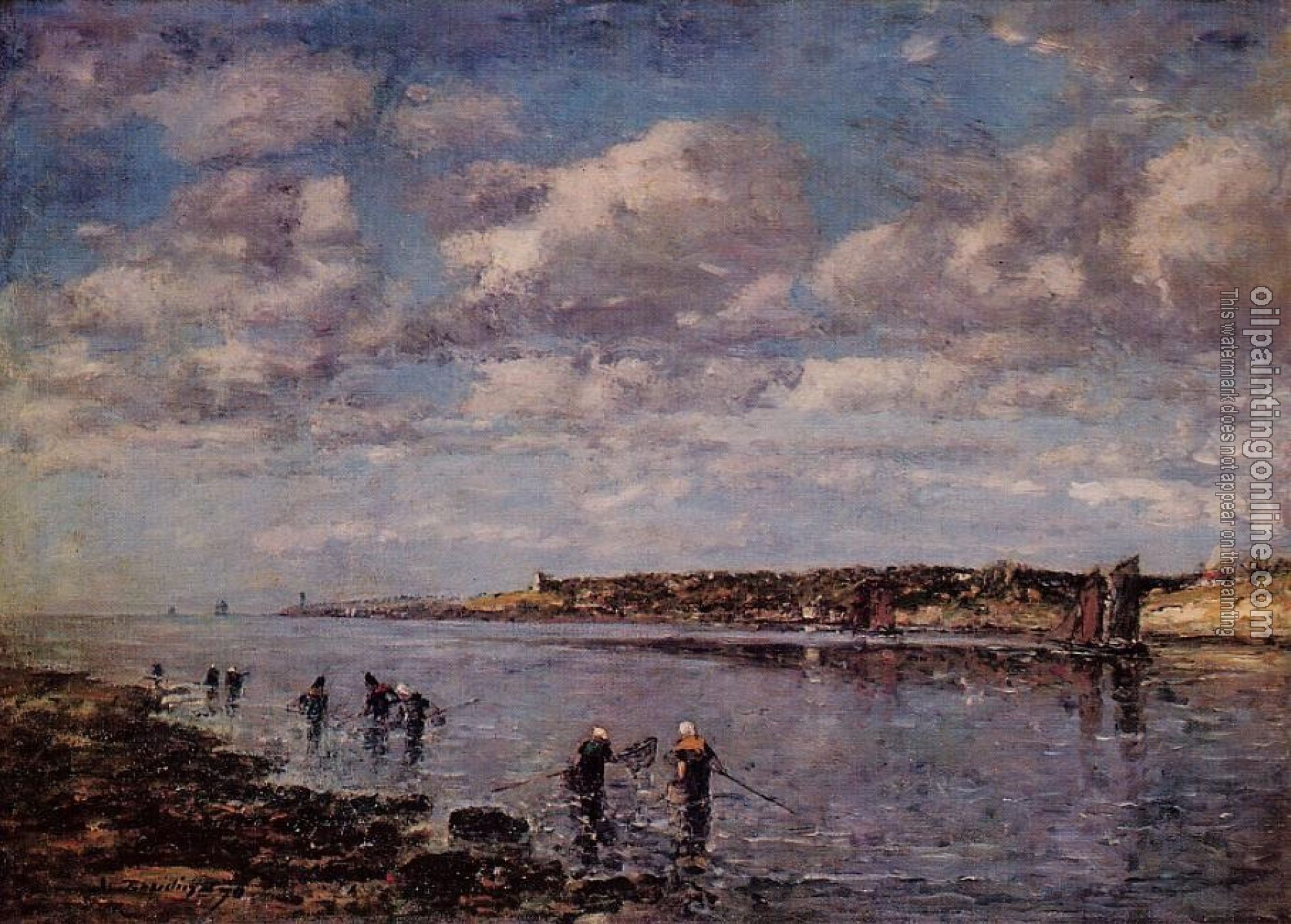 Boudin, Eugene - Women Fishing for Shrimp at Kerhor